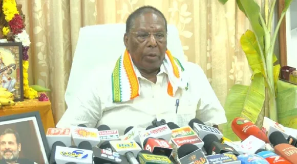 Narayanasamy slam Puducherry CM Rangaswamy wishing RSS centenary Tamil News