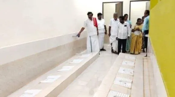 Thanjavur Aaduthurai govt school Toilet without partition wall issues 2 officials suspended Tamil News