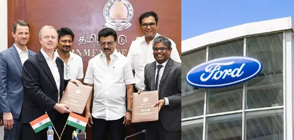 Ford comeback Tamil Nadu Ford Maraimalai Nagar production MK Stalin Ford MOU Ford Power Train facility TRB Raaja