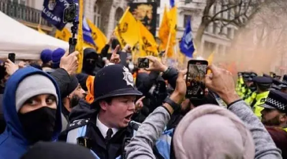 Violence at Indian High Commission in London