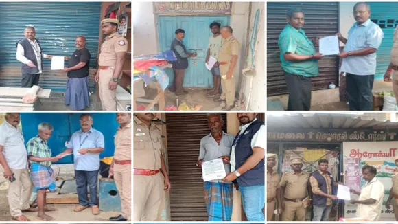 Officials sealed 38 shops selling tobacco in Trichy