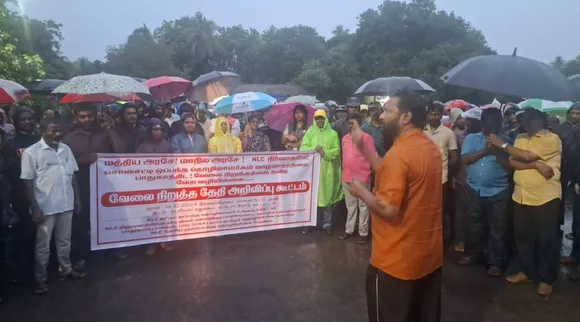 NLC Contract workers protest Neyveli Tamil News 