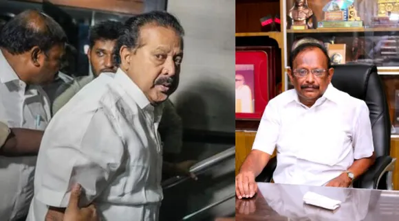  TN LAW minister Regupathy meets Ponmudy at his Chennai house after Chennai HC verdict Tamil News 