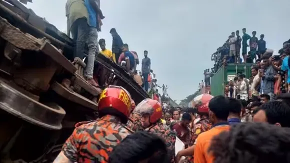 Kishoreganj to Dhaka collided with the freight train 