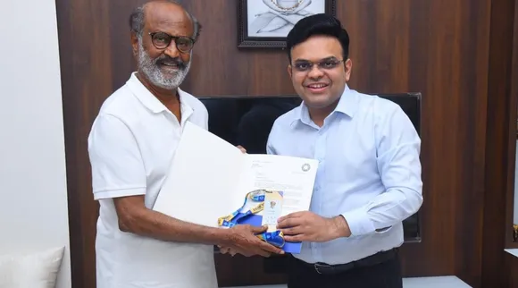 ICC Cricket World Cup 2023 BCCI Jay Shah Presents Golden Ticket To Rajnikanth 