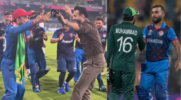 Rashid Khan Dance With Irfan Pathan After Afg Shock Win Pak CWC 2023  Tamil News 