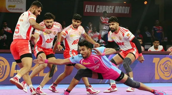 Gujarat Giants vs Jaipur Pink Panthers and Haryana Steelers vs Puneri Paltan PKL Season 10 match updates in tamil 
