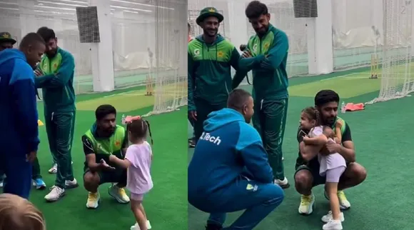 Video Babar Azam hugs Usman Khawaja daughter Christmas ahead of 2nd PAK vs AUS Test at MCG Tamil News 