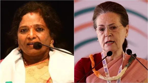 Tamilisai and Sonia gandhi
