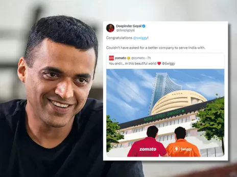 Deepinder Goyal congratulates Swiggy