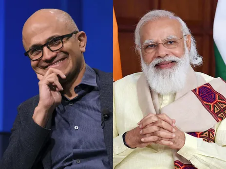 satya nadella and narendra modi