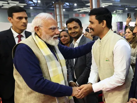 Meine Electric founder Priyansh Mohan with PM Narendra Modi