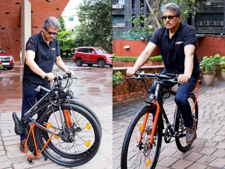 anand mahindra riding ebike