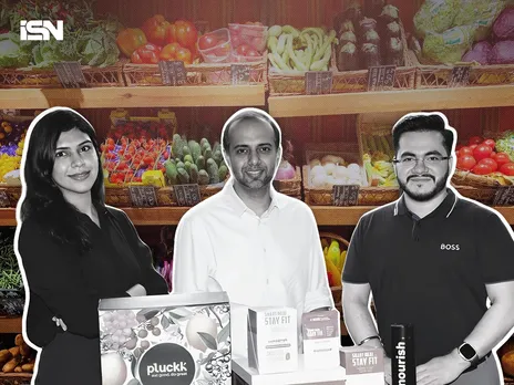 Pratik Gupta, CEO, Pluckk (center) with Aayushi Lakhapati and Kuonal Lakhapati, founders, Upnourish