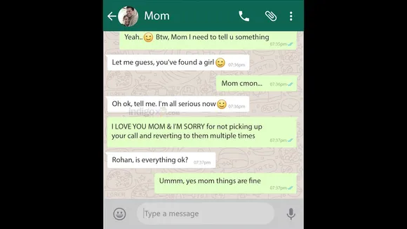 Whatsapp Conversation: Army son and mom