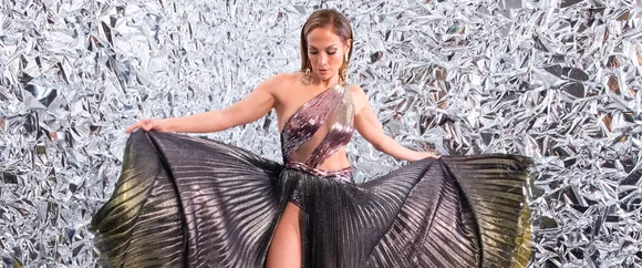 Jennifer Lopez Wears a Disco-Ready Metallic Gown With a Thigh-High Slit For Her House Party
