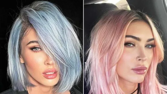 Megan Fox Stuns in Bold Blue Bob