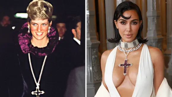 Kim Kardashian Honors Princess Diana by Wearing Historic Attallah Cross Pendant at LA Event