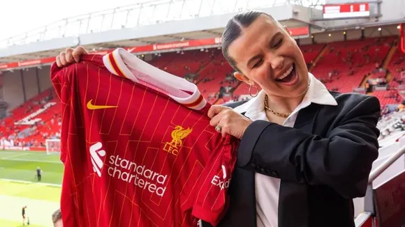 Millie Bobby Brown Celebrates as Liverpool Win Title at Anfield