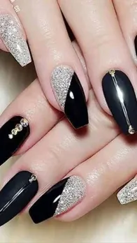 Black dress nail style