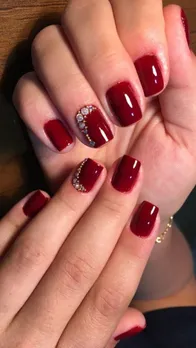 Add Sparkle to Your Red Saree Look with These Festive Nail Art Designs