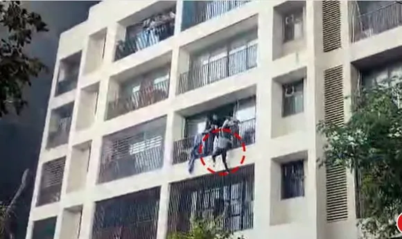students jump in flight carsh