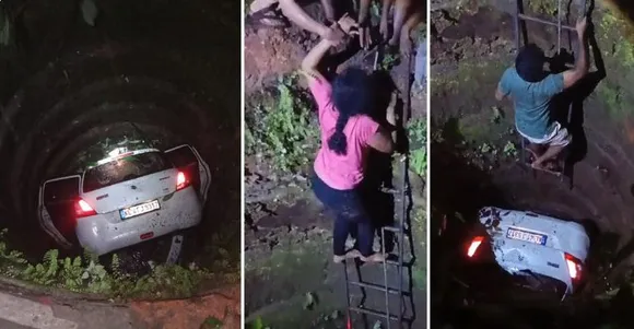 car fell