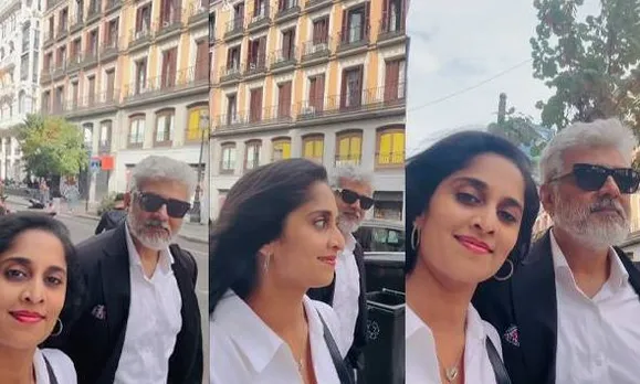 ajith kumar and shalini take a romantic stroll through the streets of spain