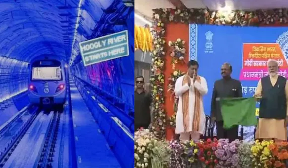 ‌ചരിത്ര നിമിഷം; രാജ്യത്തെ ആദ്യ അണ്ടർ വാട്ടർ മെട്രോ നാടിന് സമർപ്പിച്ച് പ്രധാനമന്ത്രി