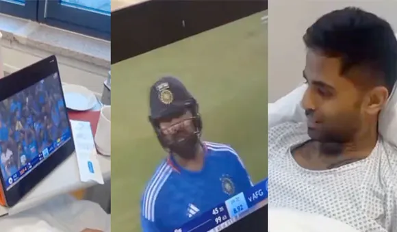 ചെറു പുഞ്ചിരിയോടെ രോഹിത്തിന്റെ ബാറ്റിങ് ആസ്വദിച്ച് സൂര്യകുമാര്‍ യാദവ്