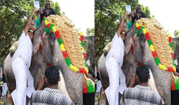 മറഡോണയുടെ പുസ്തക പ്രകാശന പൂരം ആനപ്പുറത്ത്