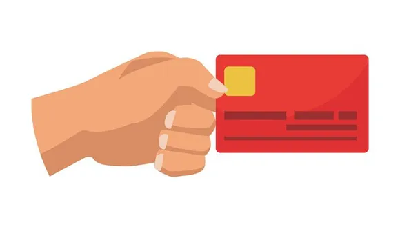 hand with an unsecured credit card