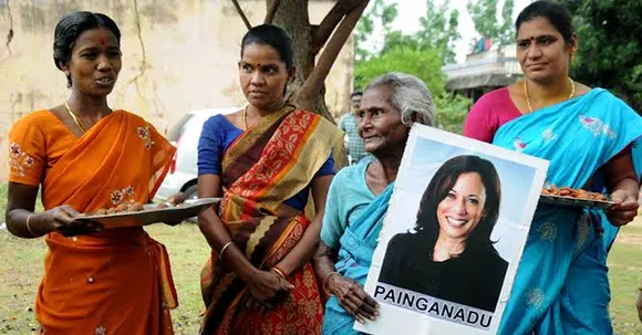 Celebration takes place in the ancestral village of Kamala Harris; locals distributed sweets and chocolates!