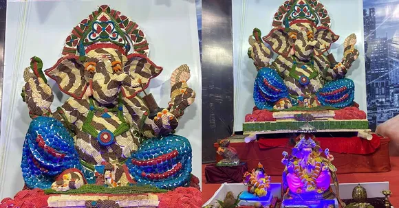 Shamnirmal Cha Shrimant Pandal in Malad creates Ganpati with Swiss waffles