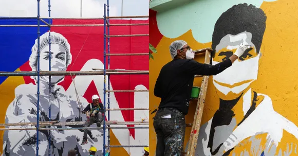 Mumbai Artists pay homage to Heroes of Mumbai by painting murals at Mahim