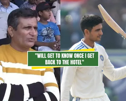 Shubman Gill's father watching from stands his son scoring his third Test century (Source: X)
