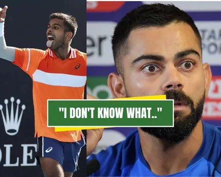 Sumit Nagal and Virat Kohli 