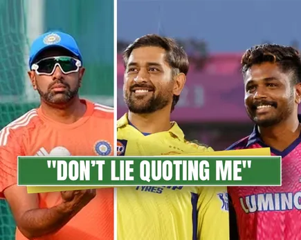 R Ashwin, MS Dhoni and Sanju Samson (Source - Twitter).jpg