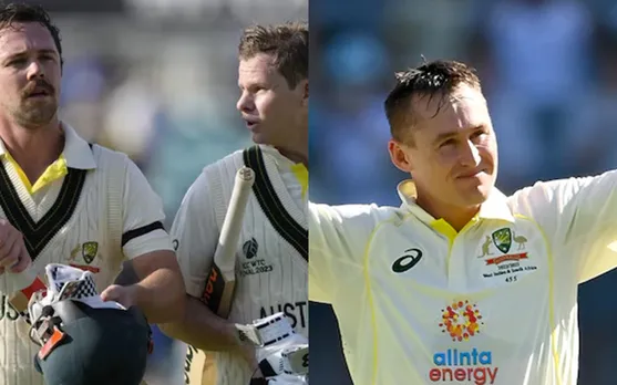 Travis Head, Steve Smith and Marnus Labuschagne (Source - Twitter)