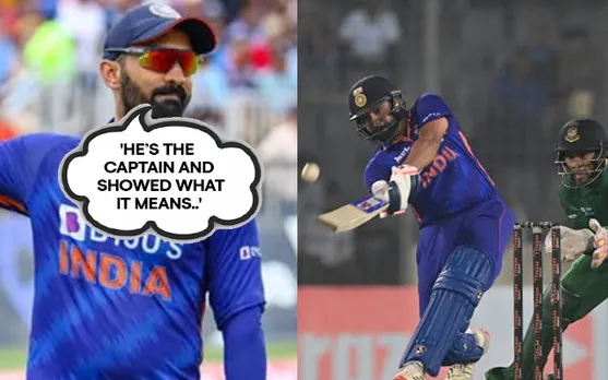 Dinesh Karthik (left) and Rohit Sharma (right)