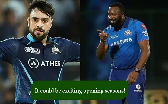 Rashid Khan and Kieron Pollard (Source - Twitter)