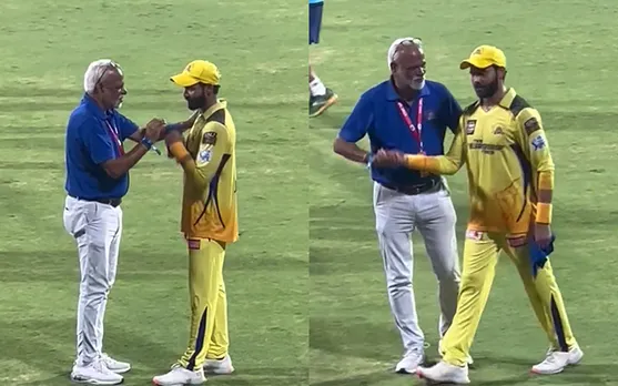 Ravindra Jadeja with CSK CEO (Source - Twitter)