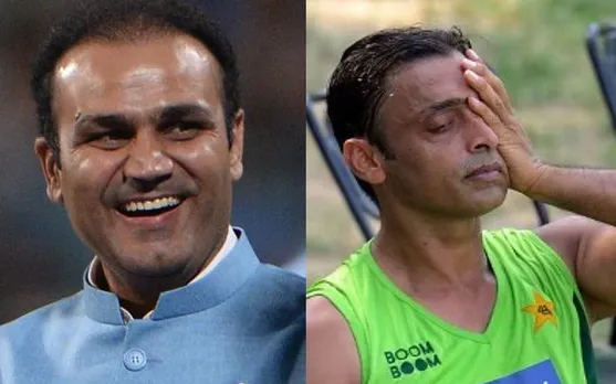 Virender Sehwag and Shoaib Akhtar (Source - Twitter)