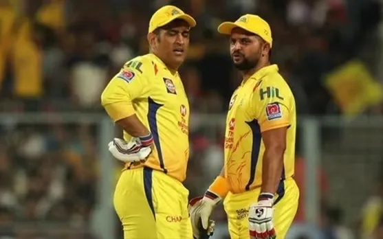 Suresh Raina and MS Dhoni (Source - Twitter)