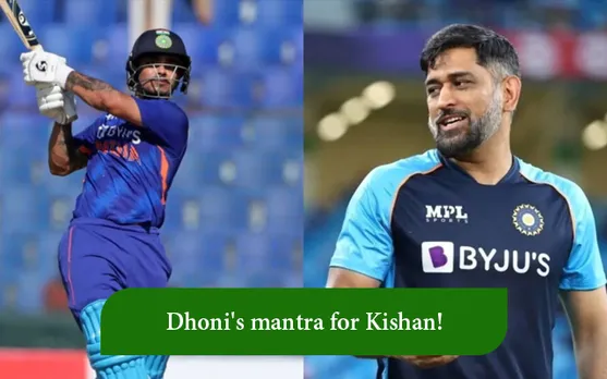 Ishan Kishan and MS Dhoni (Source - Twitter)