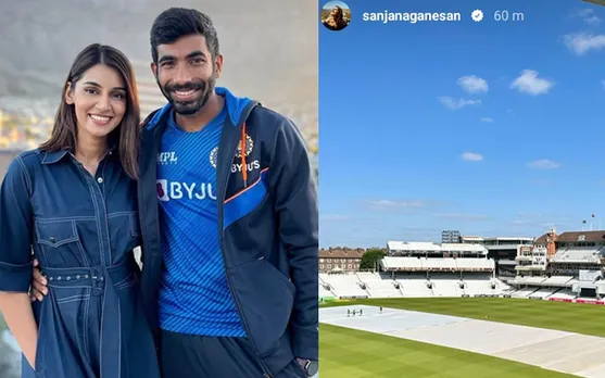 Sanjana Ganesan and Jasprit Bumrah (Source - Twitter)
