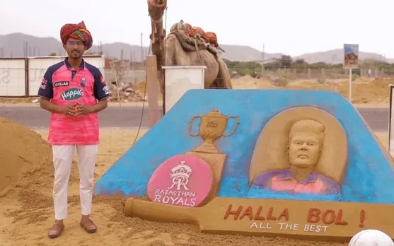 Sand-art tribute to Sanju Samson (Source - Twitter)