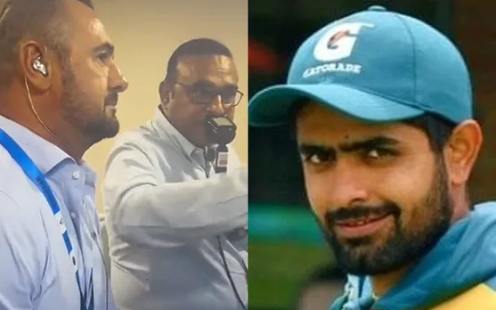 Simon Doull, Aamer Sohail and Babar Azam (Source - Twitter)