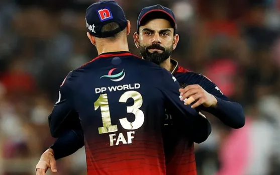 Faf du Plessis and Virat Kohli (Source - Twitter)