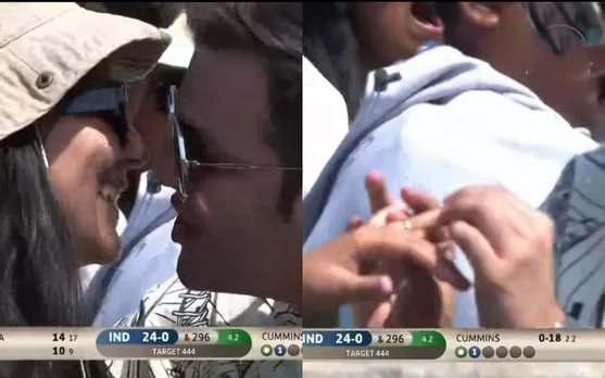 Man proposing to girlfriend during WTC final